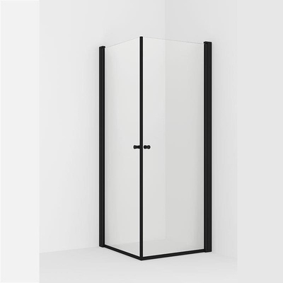 VikingBad Dusjhjørne rett LIAM 100x100x195cm sort matt/klart