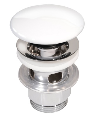 Estetic Push-down ventil hvit porselen