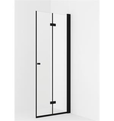 VikingBad Dusjdør leddet LIAM 90 H 90x195cm høyre sort matt/klart