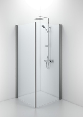 Ifø Space SPNK 1000 rett dusjvegg, matt aluminium/kl glass