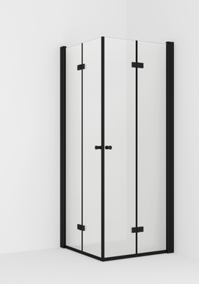VikingBad Dusjhjørne leddet LIAM 80x100x195cm venstre sort matt/klart