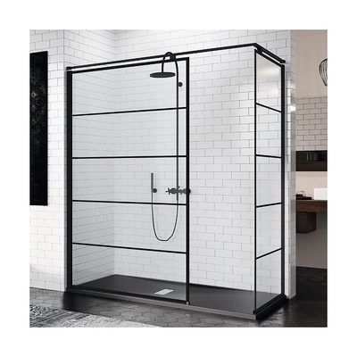 Novellini Kuadra Kuadra H fastvegg Striper 77-80 Cm Sort