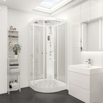 VikingBad VikingBad Roma Steamdusj 90x90x220cm, Hvit/hvitt
