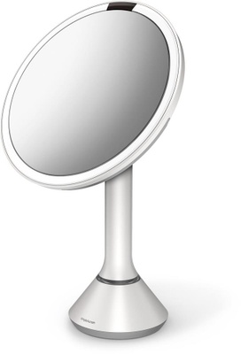 Simplehuman Simplehuman Sensorspeil M Berøringskontroll, 20cm, Hvit Stål, Oppladbart   5x Forstørrelse