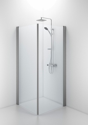 Ifø Space SPNK 900 Rett dusjvegg Matt aluminiumsprofil og klart glass