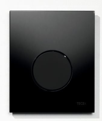 Tece TECEloop urinal betjeningsplate. svart glass/svart knapp